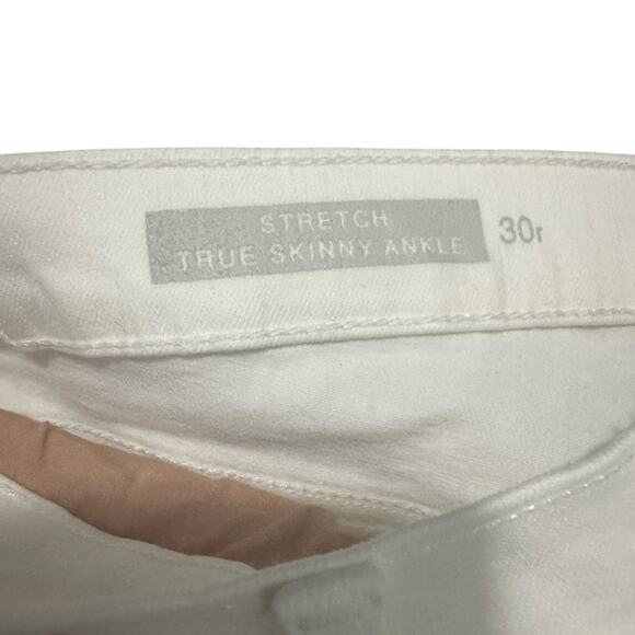 NWT Gap 1969 True Skinny Ankle Jeans White Women's Size 30 Stretch Denim - Picture 4 of 8